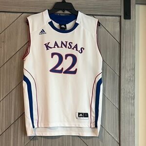 Adidas Kansas Basketball Jersey - White and Blue